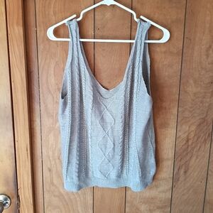 Composition Gray Knit Sweater Tank Top Size L Sleeveless